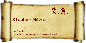 Klauber Mózes névjegykártya